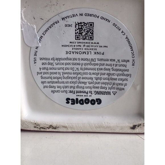 DW Home Goodies Pink Lemonade Scented Candle 6.4 Oz Juice Box NEW - Picture 10 of 10